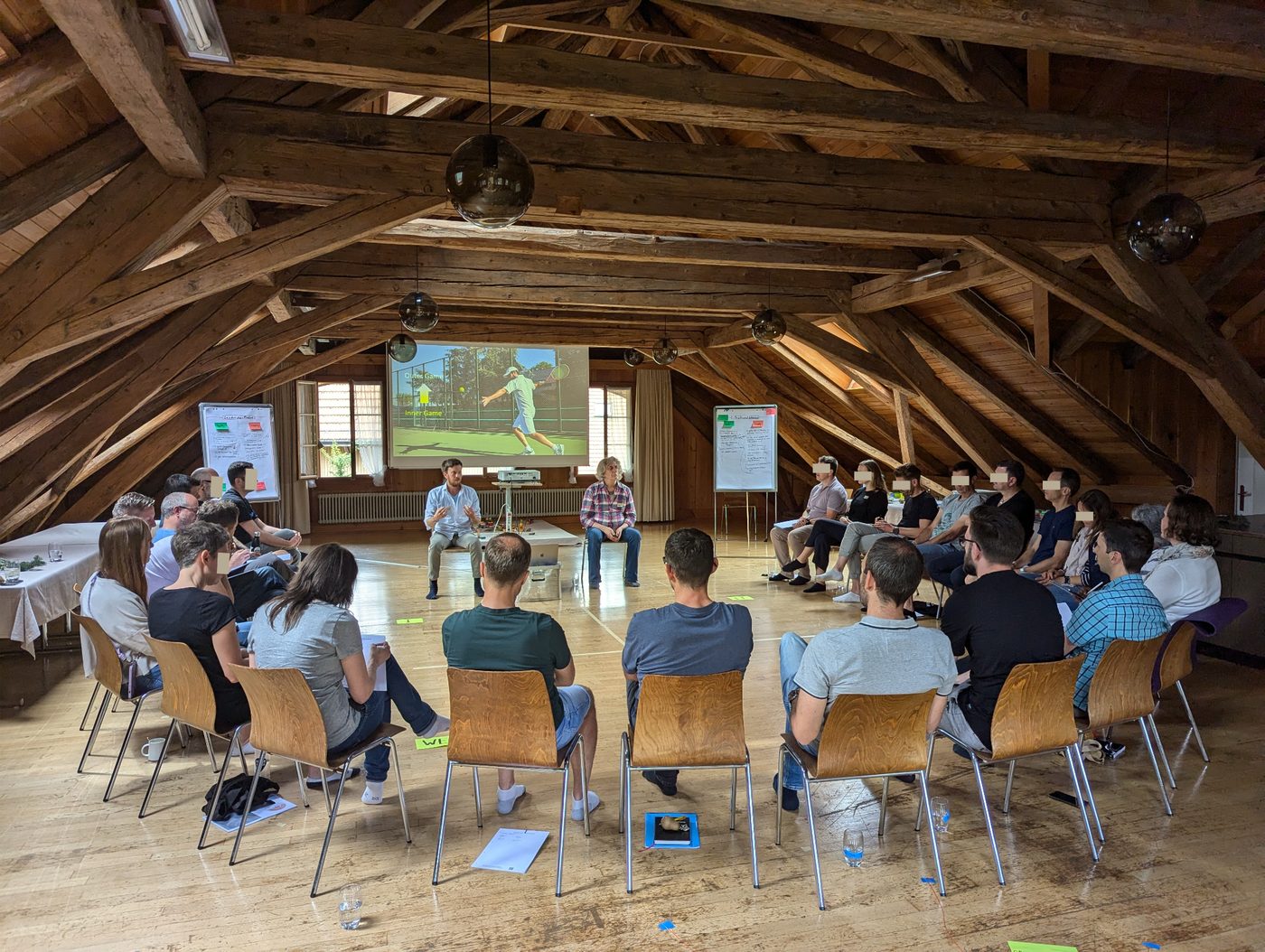 A Pioneer Cohort in session at a retreat